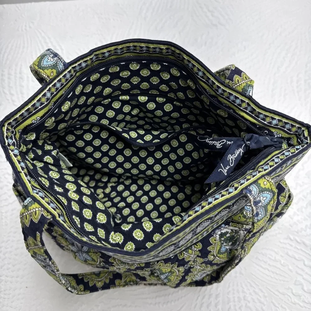 Vera Bradley Cambridge Green Blue,black Shoulder Handbag Medium - Picture 10 of 15